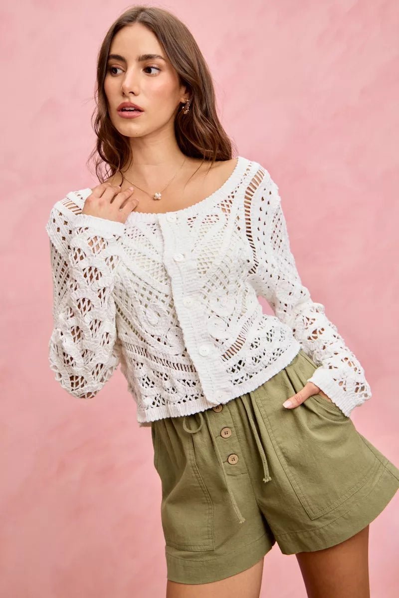 SO ME Paper Bag Patch Pocket Drawstring Twill Shorts - Bitsy Gypsy Boutique