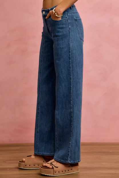 SO ME Seam Detail Mid Rise Stretch Denim Jeans - Bitsy Gypsy Boutique