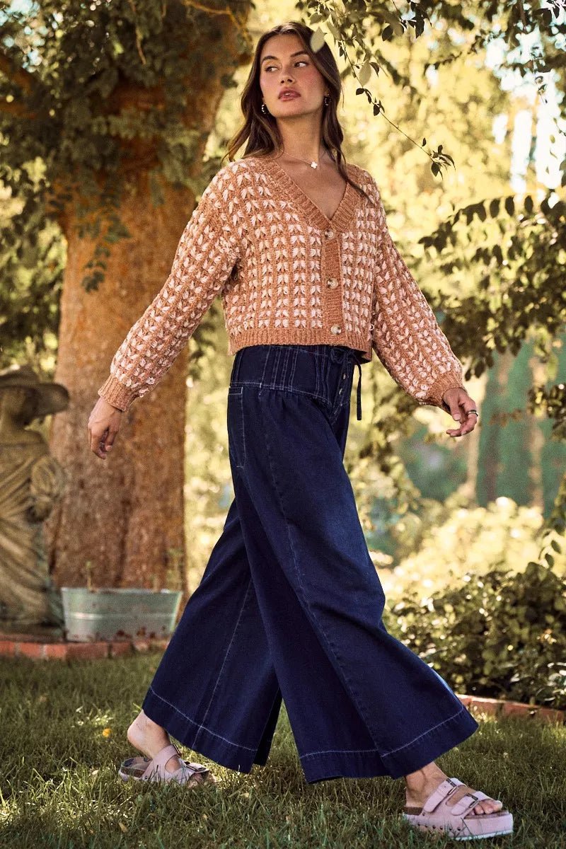 SO ME Soft Chenille Yarn Texture Button Sweater Cardigan - Bitsy Gypsy Boutique