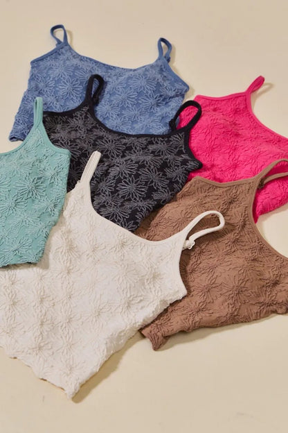 SO ME Two Tone Floral Seamless Tank Top - Bitsy Gypsy Boutique