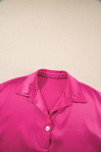 Solid Buttoned Collar T-Shirt Mini Dress - Bitsy Gypsy Boutique