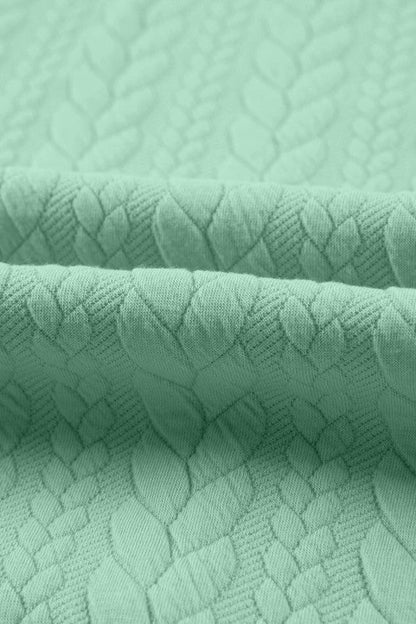 Solid Cable Textured Long Sleeve Baggy Hoodie - Bitsy Gypsy Boutique