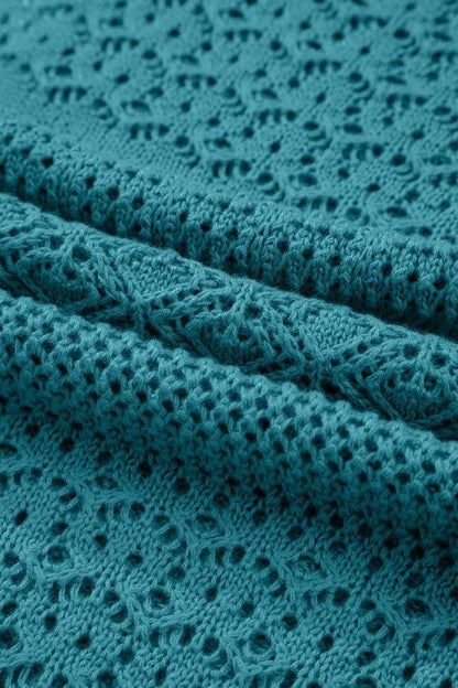 Solid Hollow Knit Open - Front Cardigan - Bitsy Gypsy Boutique