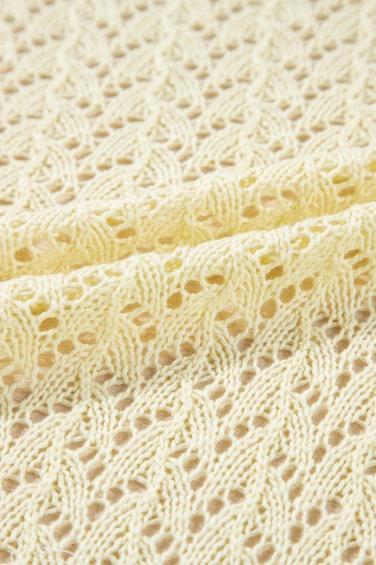 Solid Pointelle Knit Open Front Cardigan - Bitsy Gypsy Boutique