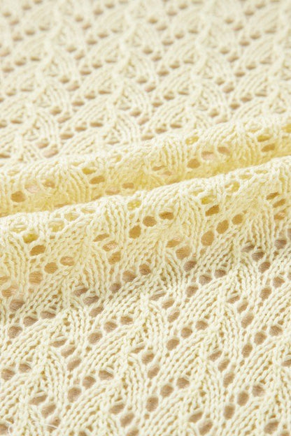 Solid Pointelle Knit Open Front Cardigan - Bitsy Gypsy Boutique