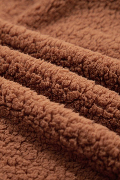 Solid Sherpa Fleece Zip Up Hooded Jacket - Bitsy Gypsy Boutique