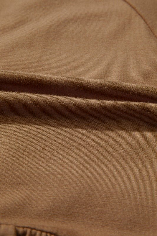 Solid Smocked Split V - Neck Buttoned Blouse - Bitsy Gypsy Boutique