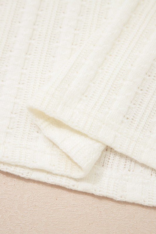 Solid Textured Knit V - Neck Henley Tee - Bitsy Gypsy Boutique