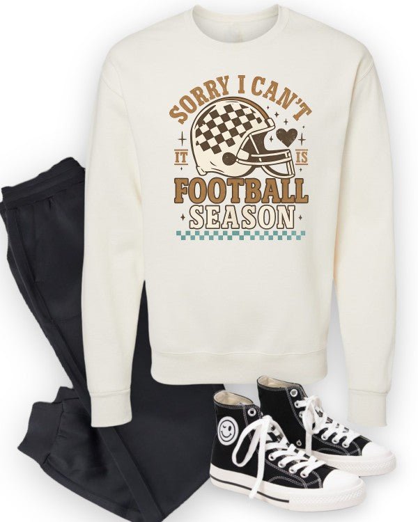 Sorry I Can't Football Season Graphic Sweatshirt - Bitsy Gypsy Boutique
