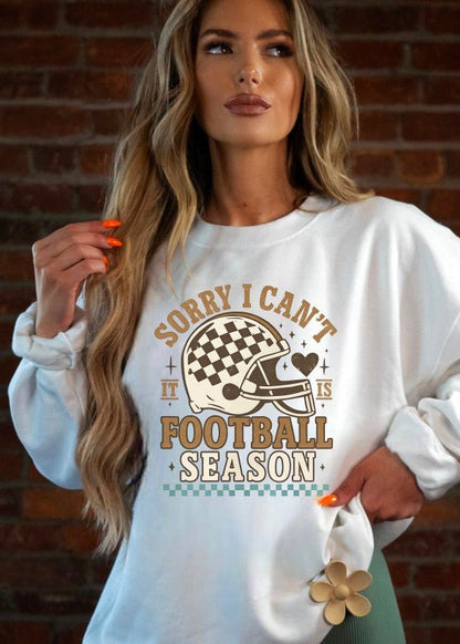 Sorry I Can't Football Season Graphic Sweatshirt - Bitsy Gypsy Boutique