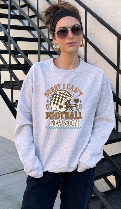 Sorry I Can't Football Season Graphic Sweatshirt - Bitsy Gypsy Boutique