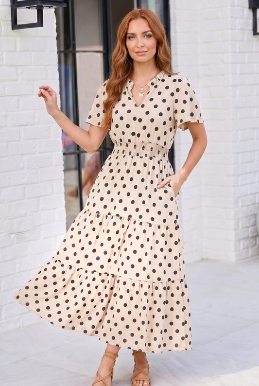 Spotted Something Sweet: Polka Dot Midi Dress - Bitsy Gypsy Boutique