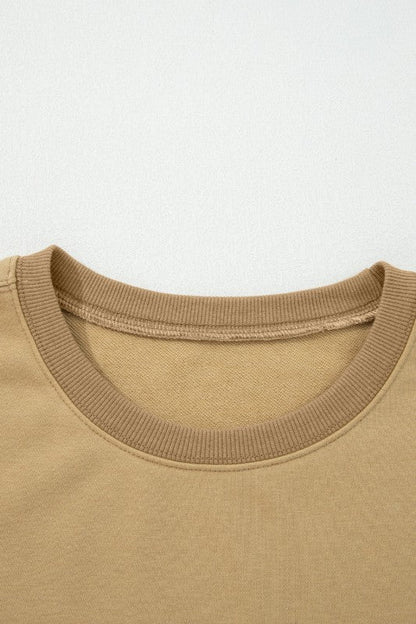 Star Patchwork Reverse Seam Drop Shoulder Sweatshi - Bitsy Gypsy Boutique