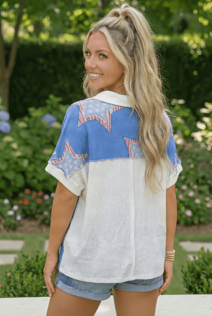 Star Spangled Vibes Blue Americana Top - Bitsy Gypsy Boutique