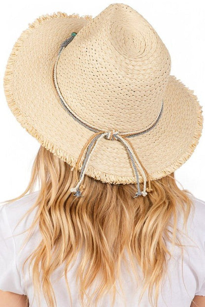 Starfish Charm Hatband Straw Sun Hat - Bitsy Gypsy Boutique