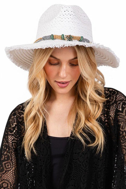 Starfish Charm Hatband Straw Sun Hat - Bitsy Gypsy Boutique