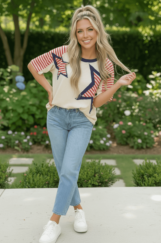 Stars and Stripes Forever Graphic Tee - Bitsy Gypsy Boutique