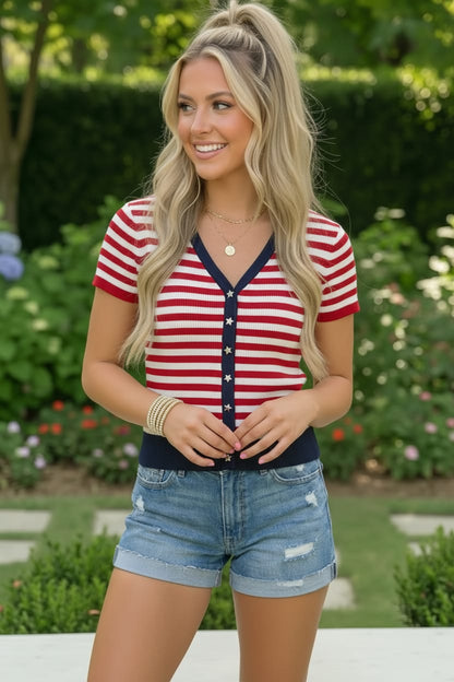 Stars and Stripes Forever Knit Top - Bitsy Gypsy Boutique
