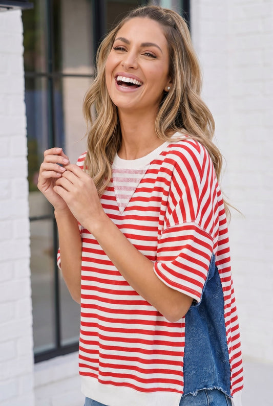 Stars Stripes and So Much Style Top - Bitsy Gypsy Boutique