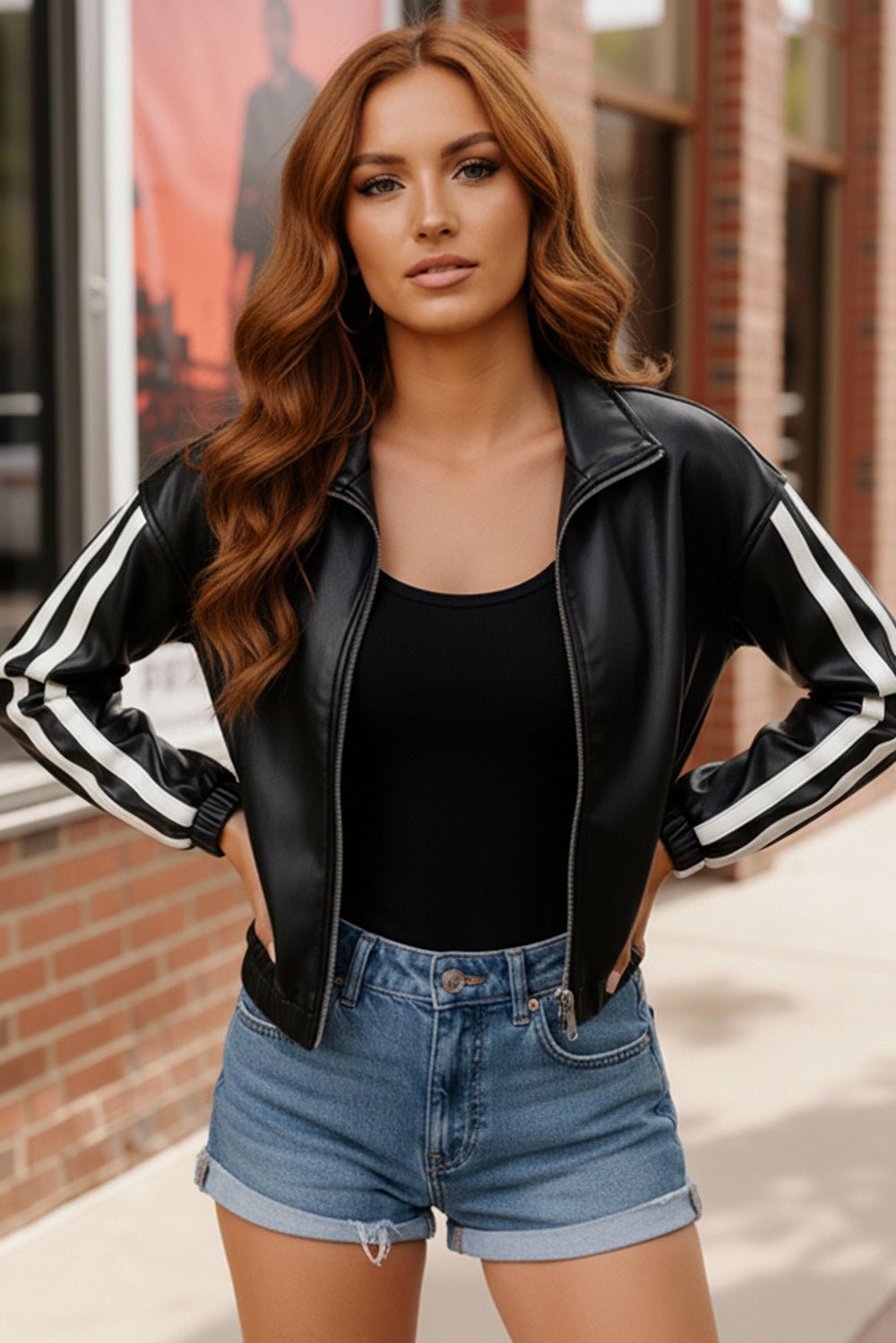 Street Stride Pleather Jacket - Bitsy Gypsy Boutique