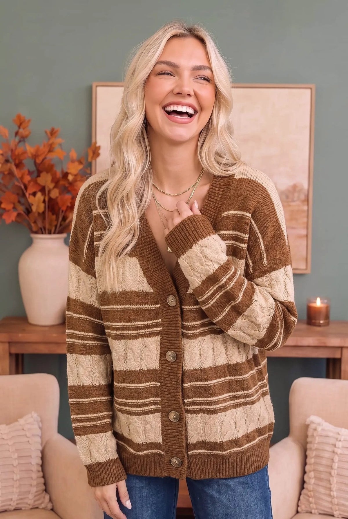 Stripe a Pose Knit Cardigan - Bitsy Gypsy Boutique