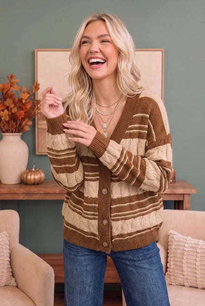 Stripe a Pose Knit Cardigan - Bitsy Gypsy Boutique