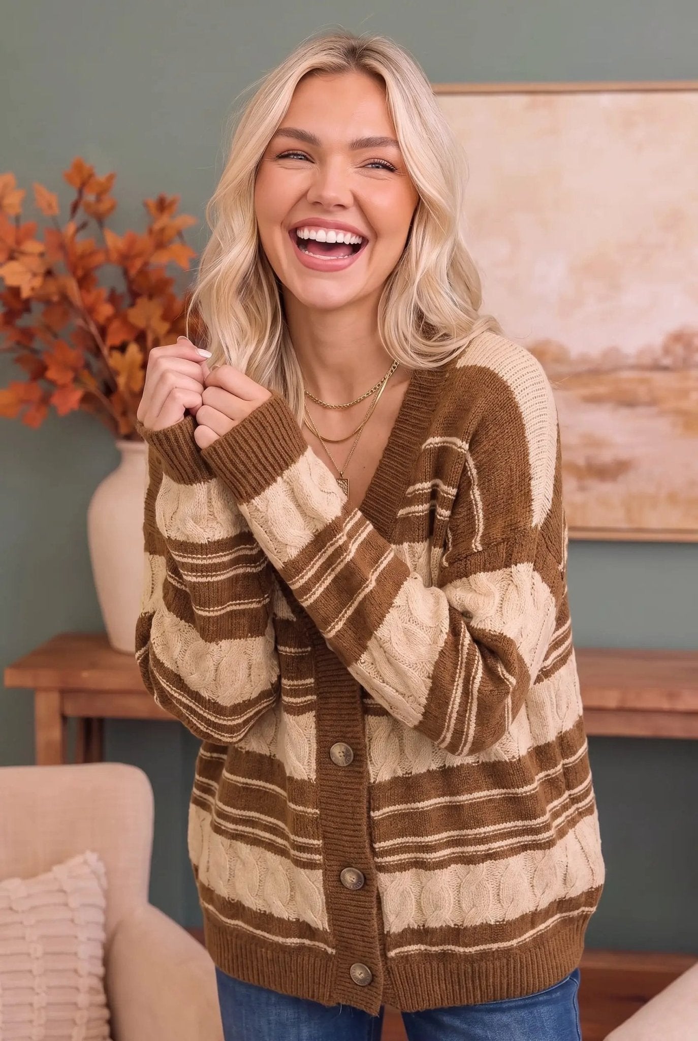 Stripe a Pose Knit Cardigan - Bitsy Gypsy Boutique