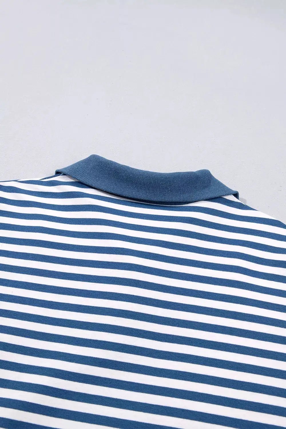 Stripe Color Block Trim Raw Seam Split Hem Loose Sweatshirt - Bitsy Gypsy Boutique