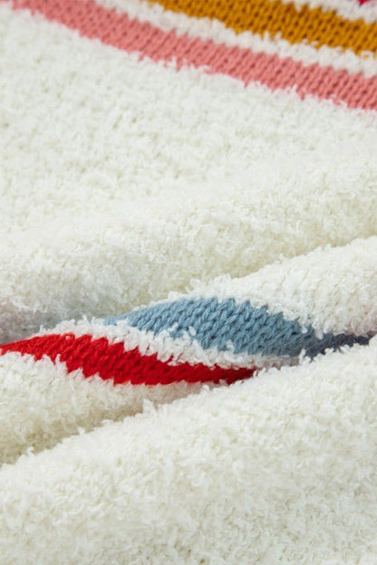 Stripe Colorblock Long Sleeve Hooded Sweater - Bitsy Gypsy Boutique