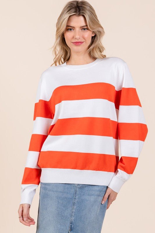 Stripe Lightweight Knit Sweater - Bitsy Gypsy Boutique