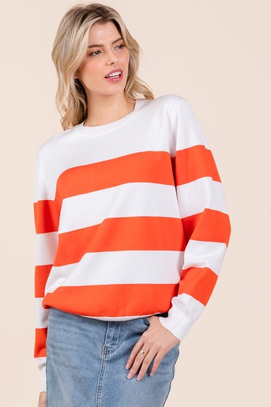 Stripe Lightweight Knit Sweater - Bitsy Gypsy Boutique