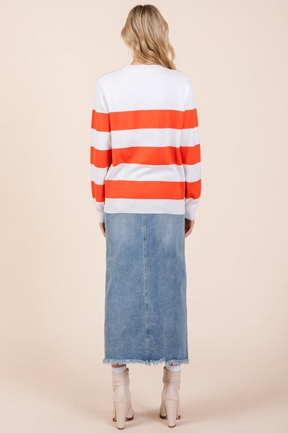 Stripe Lightweight Knit Sweater - Bitsy Gypsy Boutique