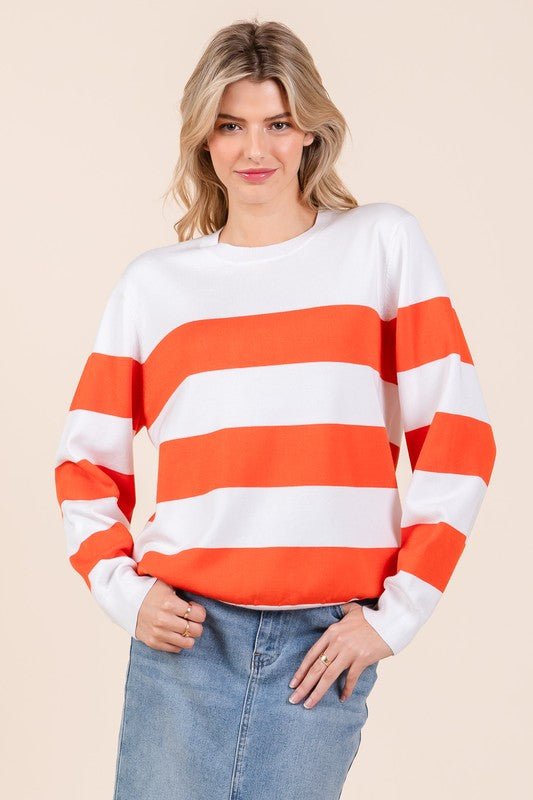 Stripe Lightweight Knit Sweater - Bitsy Gypsy Boutique
