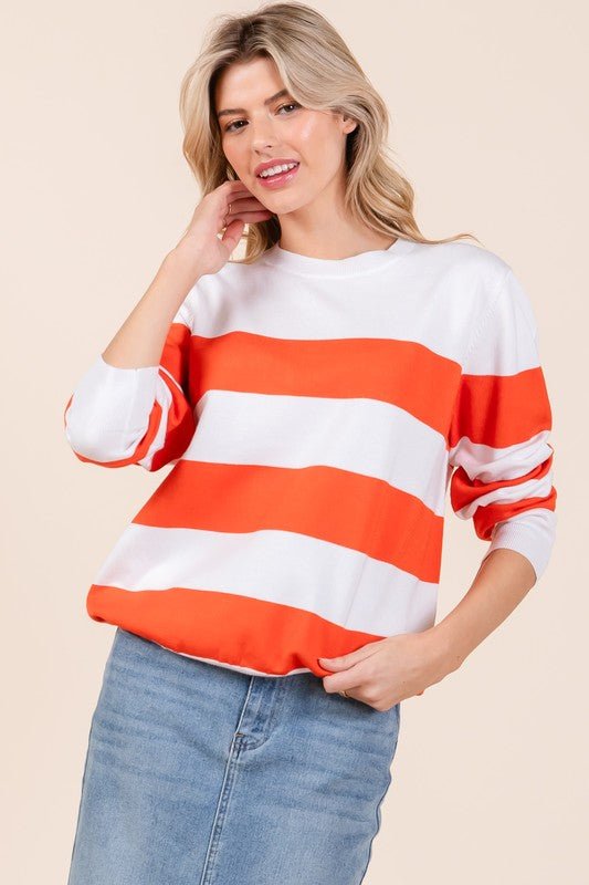 Stripe Lightweight Knit Sweater - Bitsy Gypsy Boutique