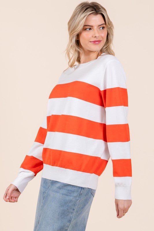 Stripe Lightweight Knit Sweater - Bitsy Gypsy Boutique