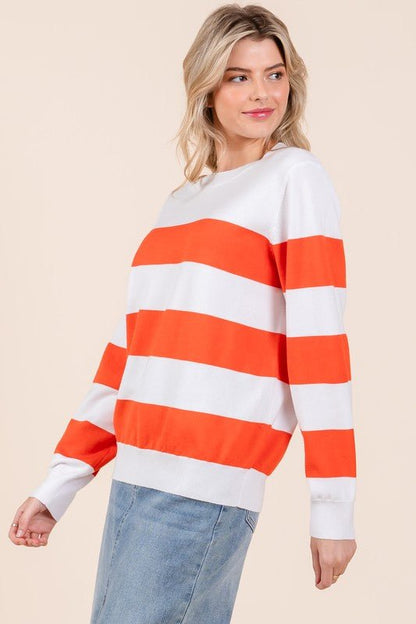 Stripe Lightweight Knit Sweater - Bitsy Gypsy Boutique
