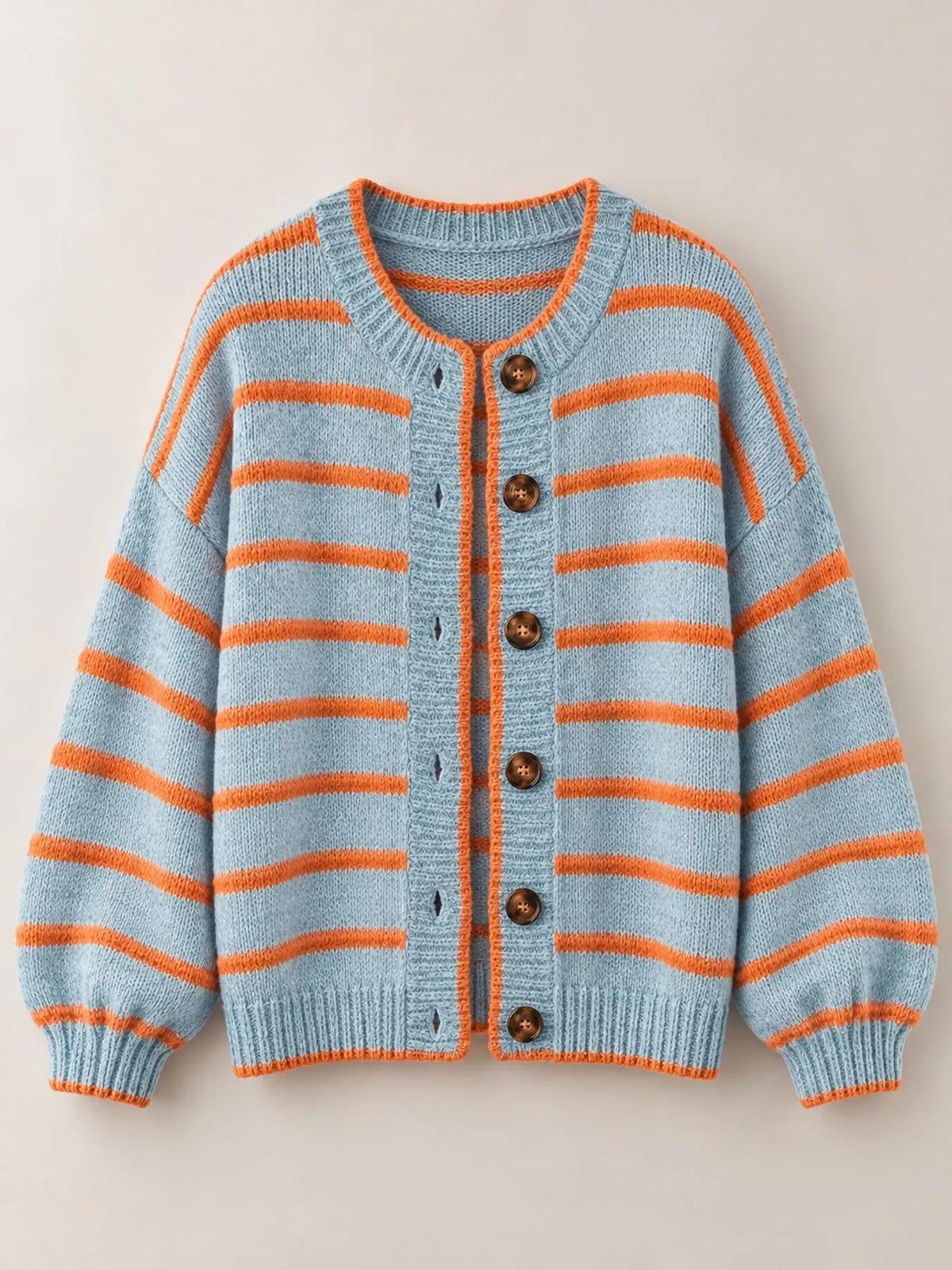 Striped Button-Down Knit Cardigan - Bitsy Gypsy Boutique