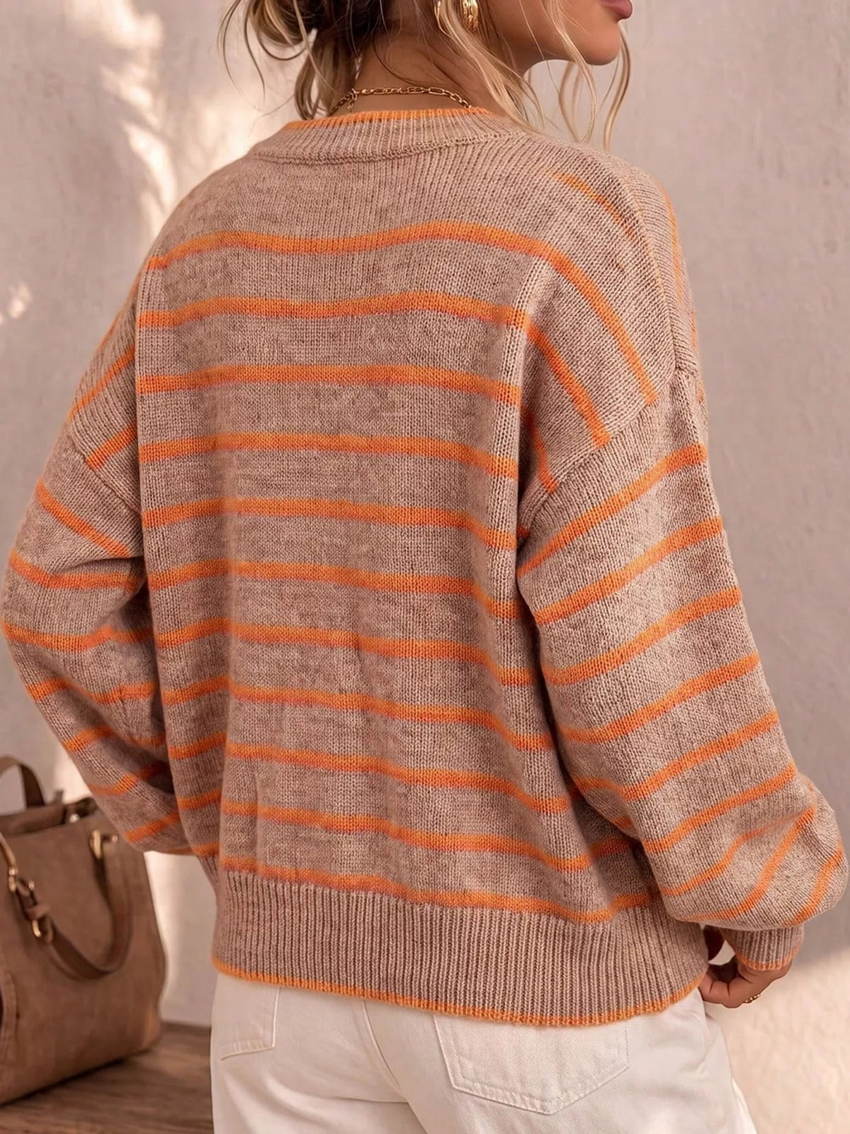 Striped Button-Down Knit Cardigan - Bitsy Gypsy Boutique