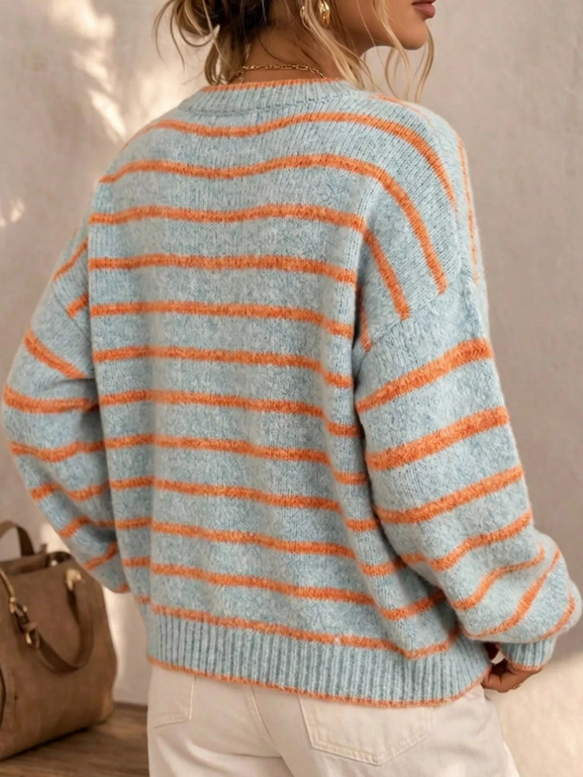 Striped Button-Down Knit Cardigan - Bitsy Gypsy Boutique