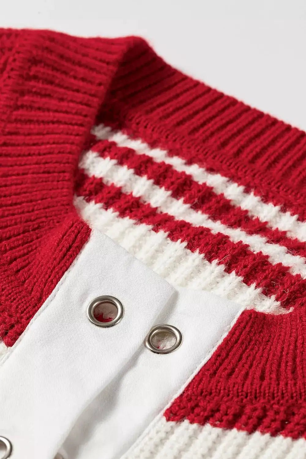 Striped Colorblock V Neck Long Sleeve Shift Sweater - Bitsy Gypsy Boutique
