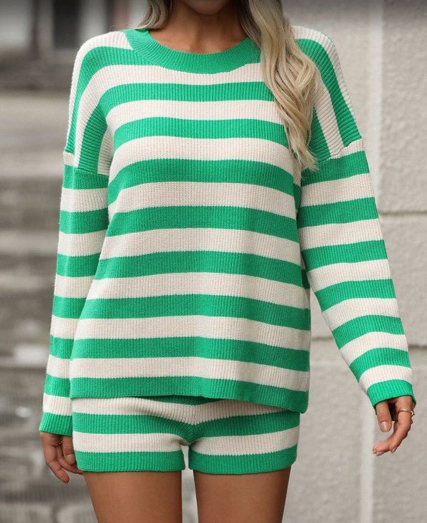 Striped long sleeve 2 piece set - Bitsy Gypsy Boutique