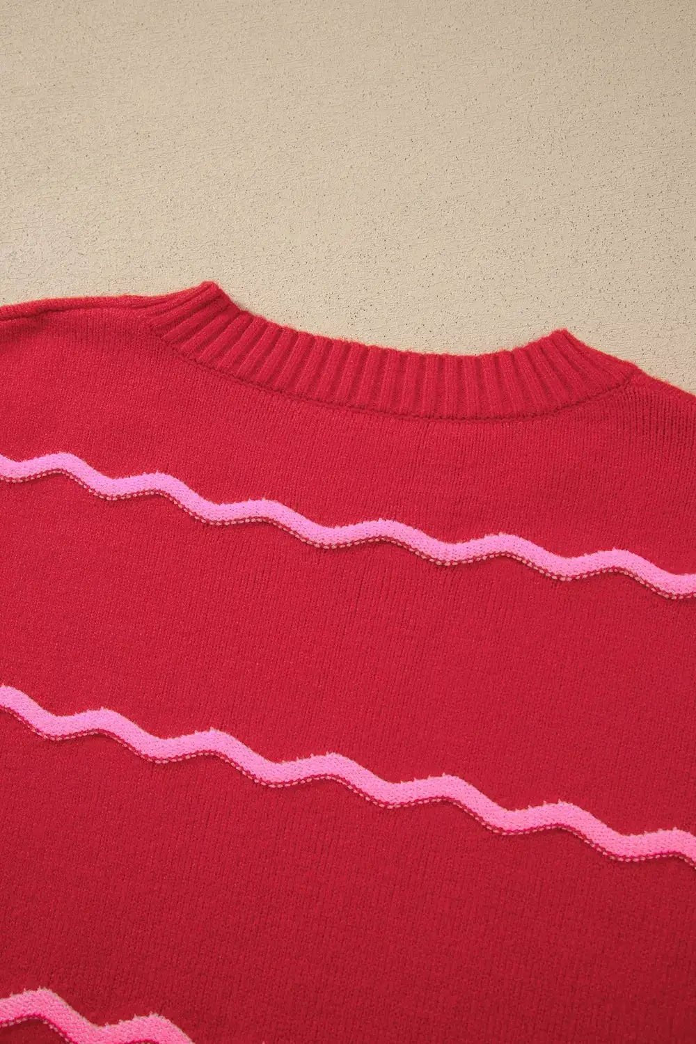Striped Round Neck Long Sleeve Shift Pullover Sweater - Bitsy Gypsy Boutique