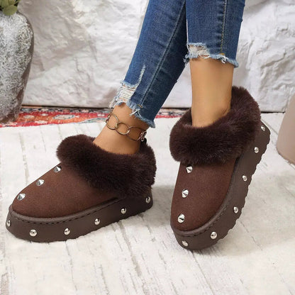 Studded Platform Faux Fur Lined Winter Boots - Bitsy Gypsy Boutique