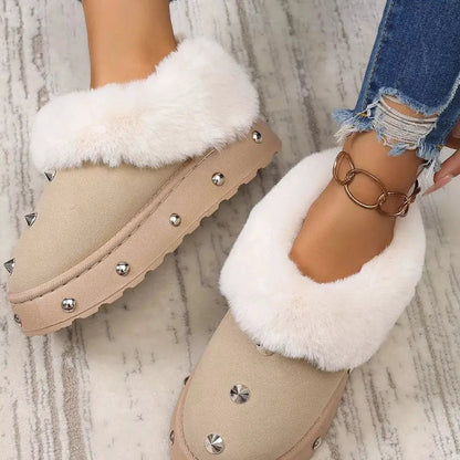 Studded Platform Faux Fur Lined Winter Boots - Bitsy Gypsy Boutique