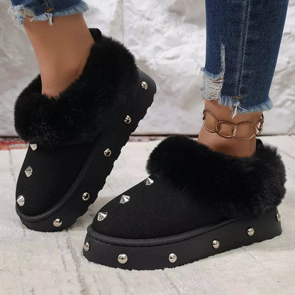 Studded Platform Faux Fur Lined Winter Boots - Bitsy Gypsy Boutique
