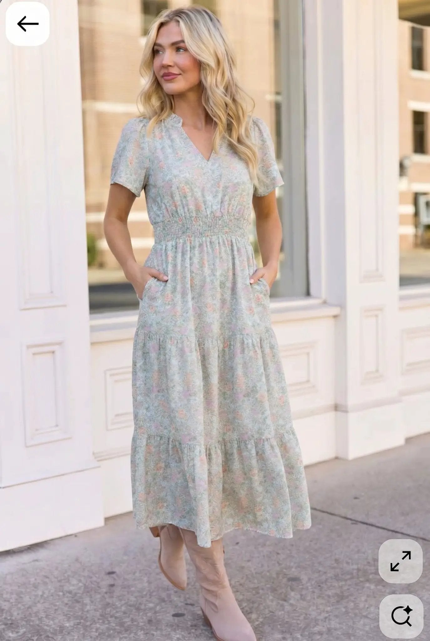Summer in London Floral Midi Dress by Haptics