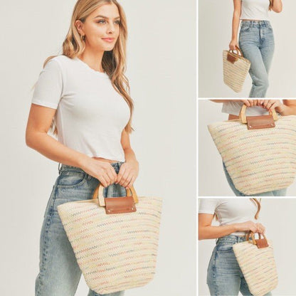 Summer Ready Straw Tote Bag - Bitsy Gypsy Boutique