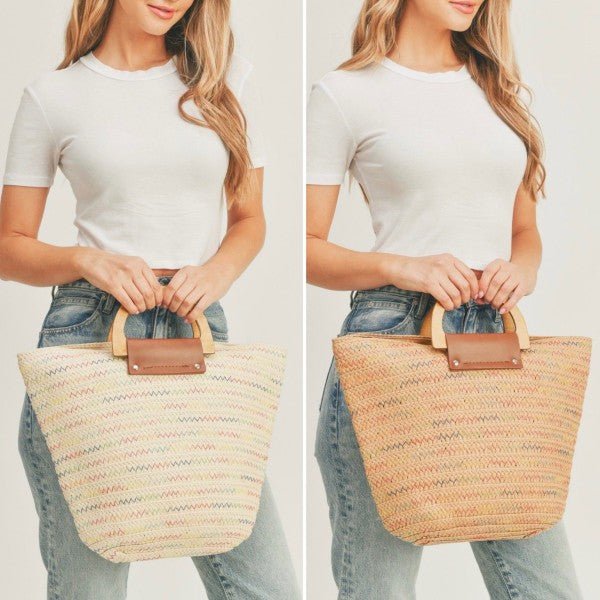 Summer Ready Straw Tote Bag - Bitsy Gypsy Boutique