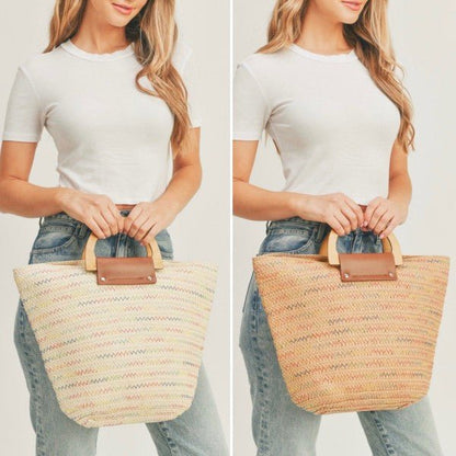 Summer Ready Straw Tote Bag - Bitsy Gypsy Boutique