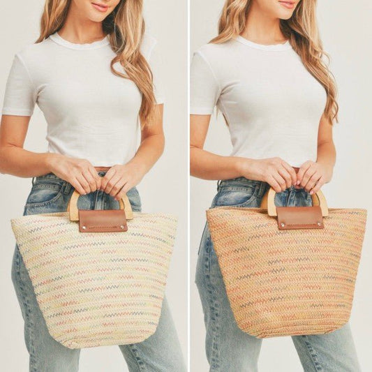 Summer Ready Straw Tote Bag - Bitsy Gypsy Boutique